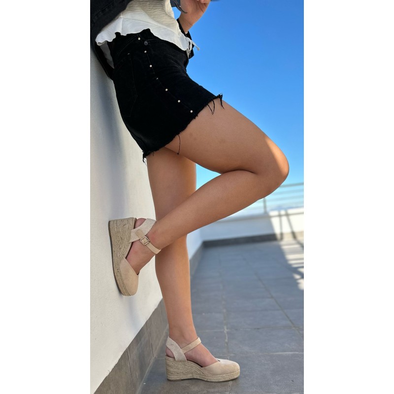 Esparteñas Cuña Mediana Con Hebilla