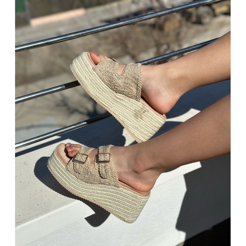 Sandalias Doble Hebilla Plataforma