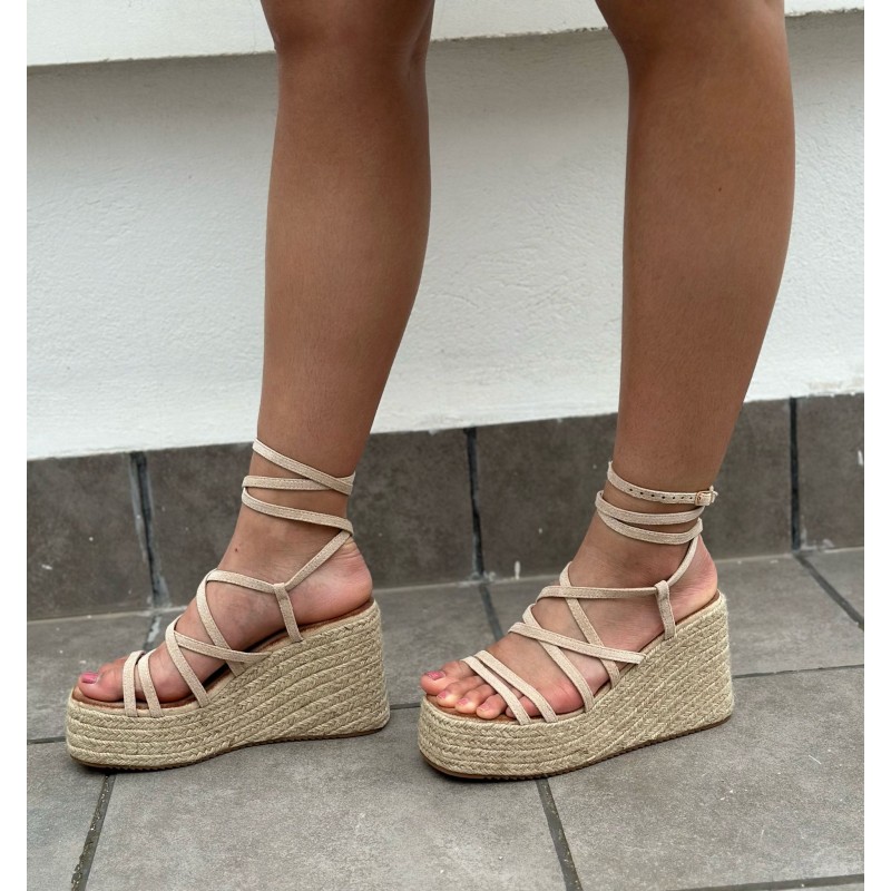 Sandalias Super Cuña con Lazo