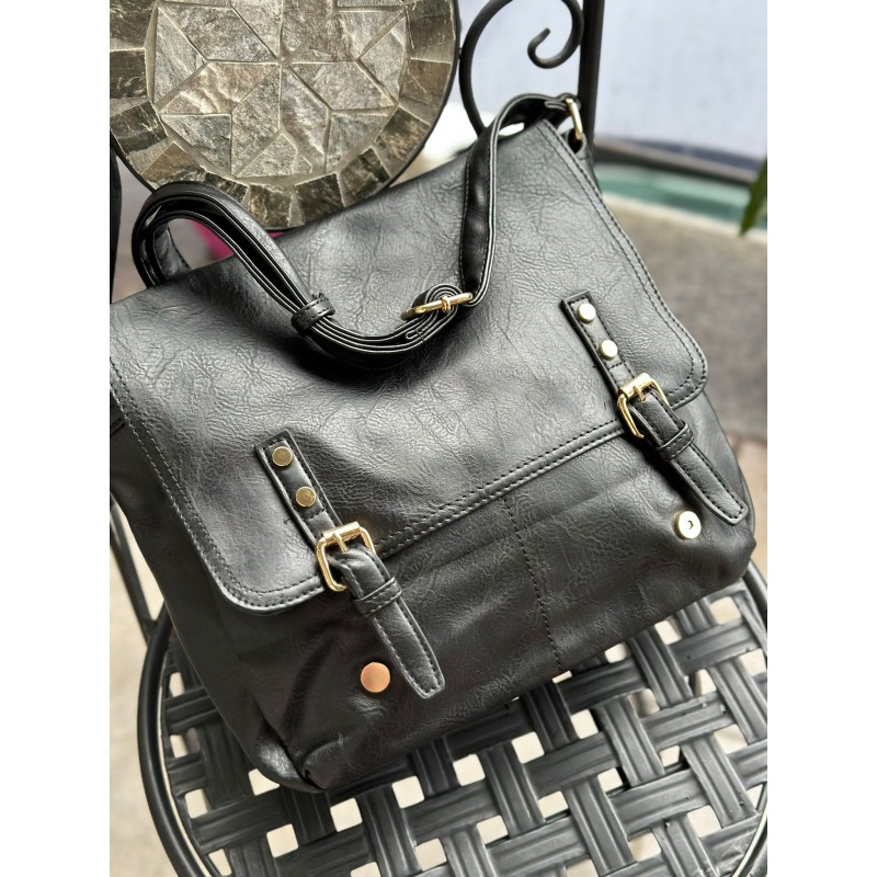 Bolso Solapas y Hebilla Decoración