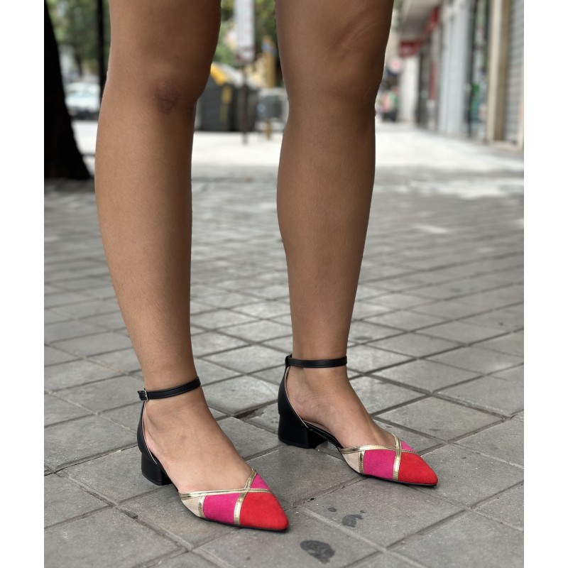 Zapato Pico Tacón Cuadrado