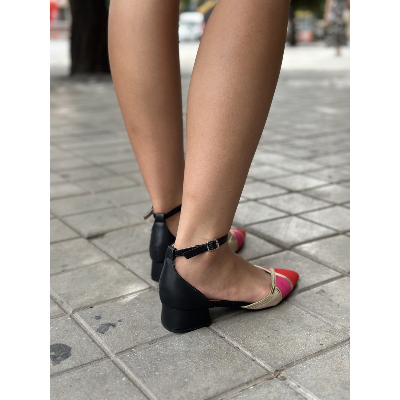 Zapato Pico Tacón Cuadrado