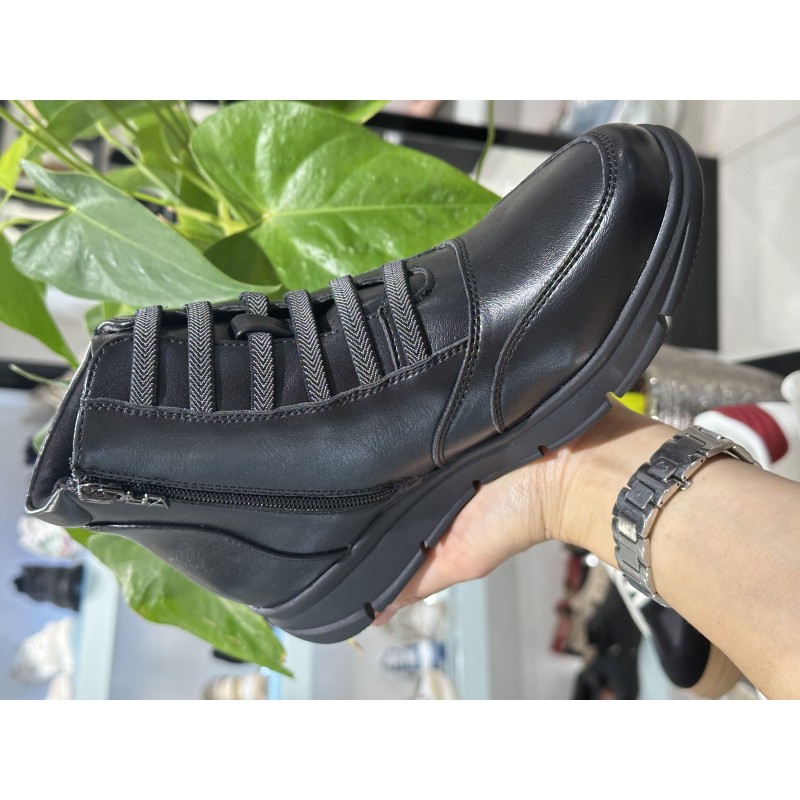 Botín Plana Con Cremallera