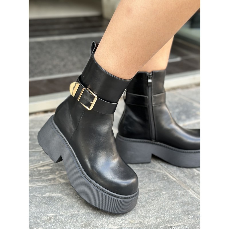 Botines Hebilla Dorada