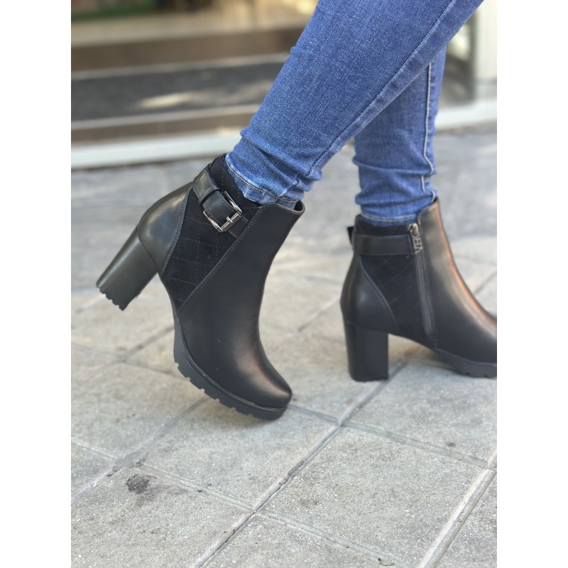 Botín Tacón Símil Piel