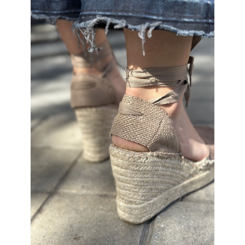 Alpargatas De Cuña Con Cintas