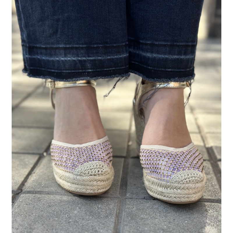 Alpargata Cuña Alta Diseño Rejilla 2