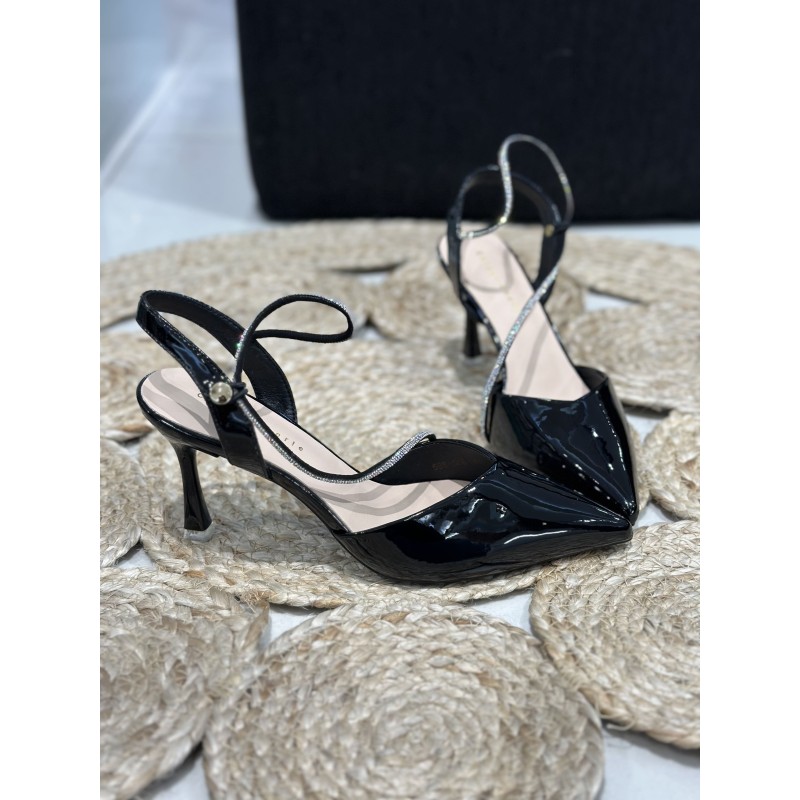 Zapato De Tacón Fino Diseño Charol