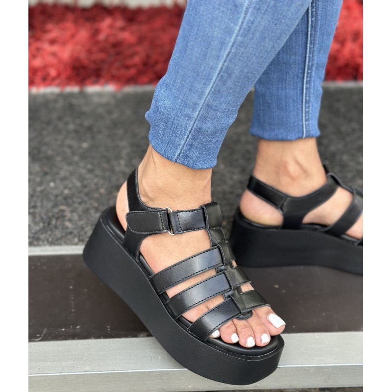 Sandalias Plataforma Múltiples Tiras