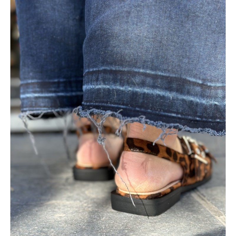 Flats Nude Negro y Leopard Con Hebillas Flats Nude Negro y Leopard Con Hebillas