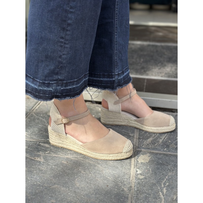 Alpargata De Piel Cuña Mediana