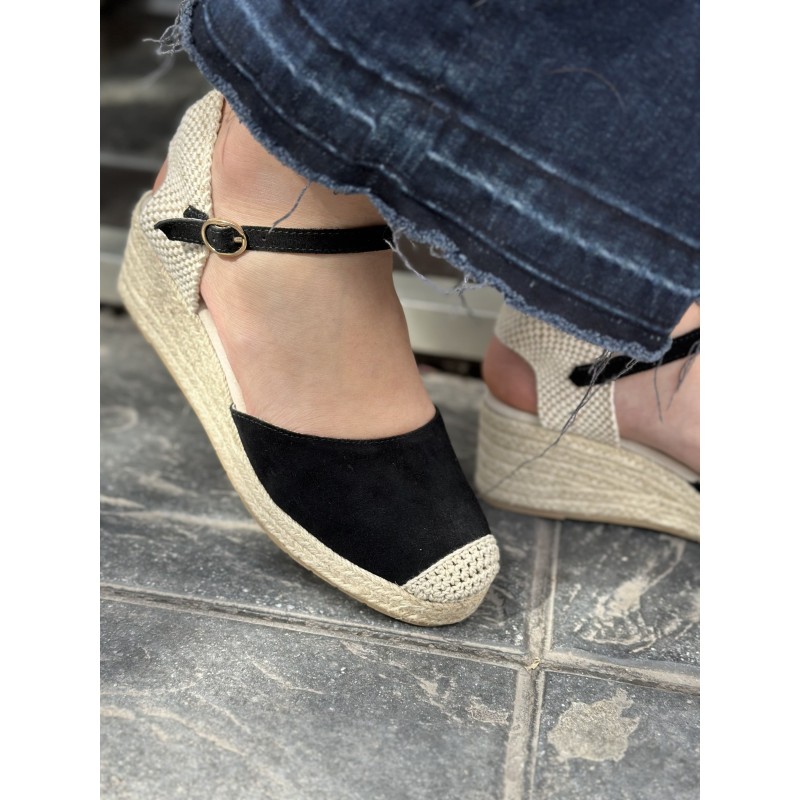 Alpargata De Piel Cuña Mediana