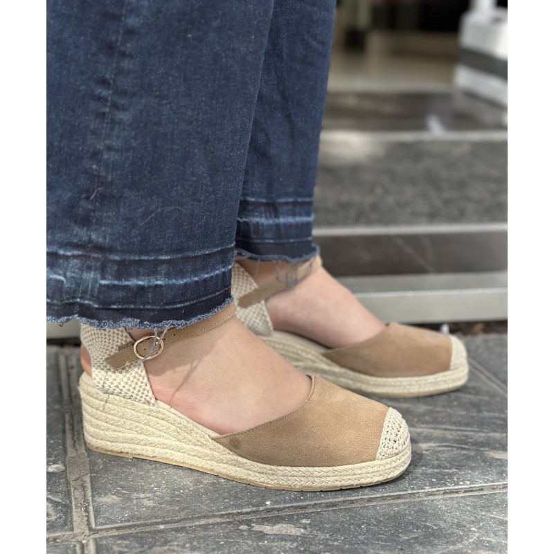 Alpargata De Piel Cuña Mediana