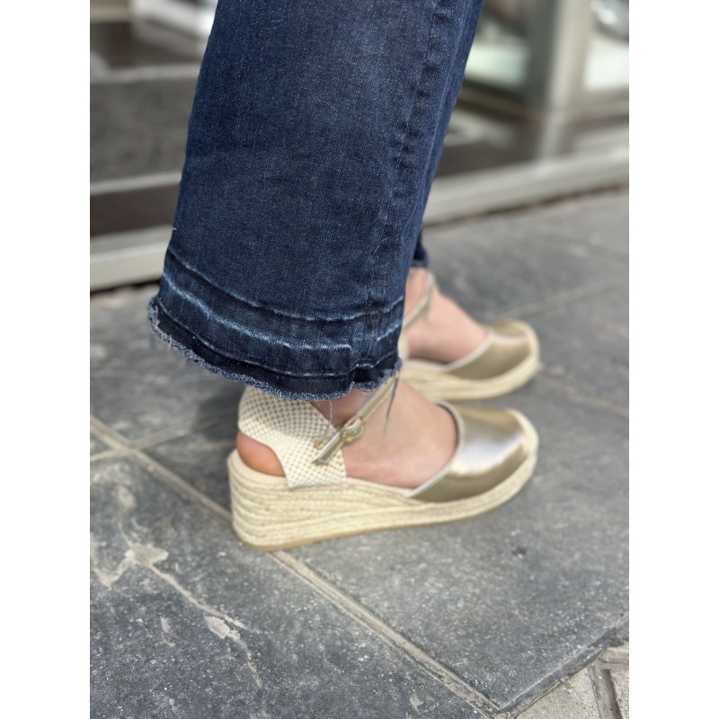 Alpargata De Piel Cuña Mediana