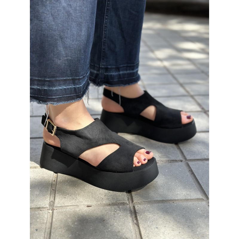 Sandalias De Plataforma En Gamuza 2