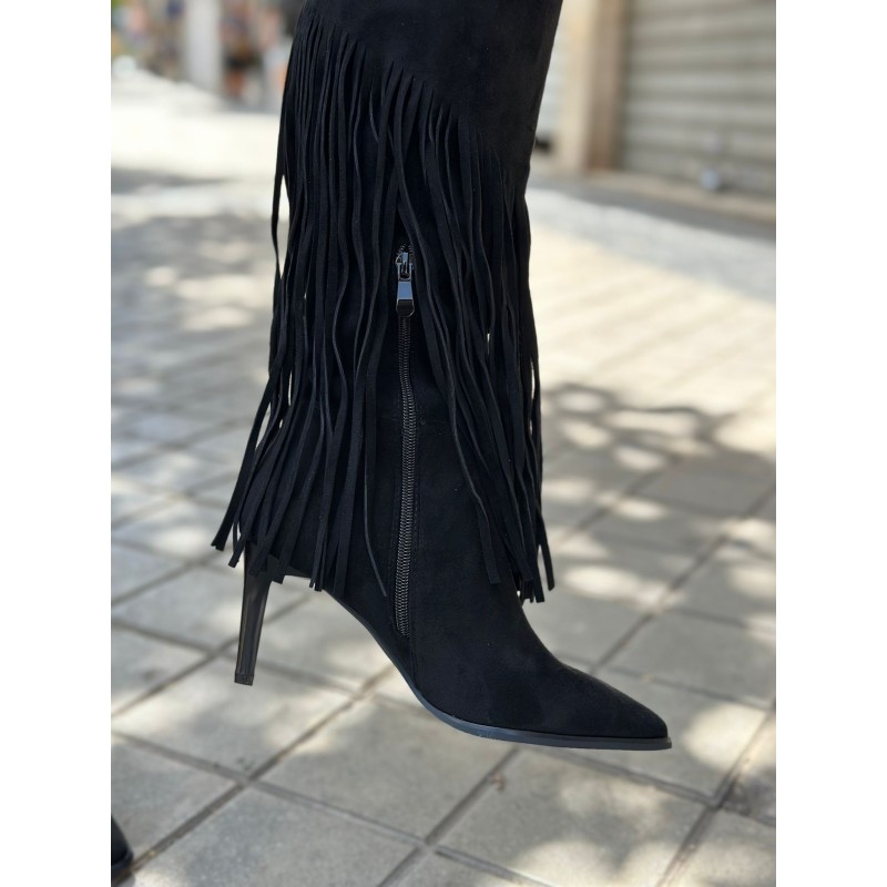 Bota de Estilo Cowboy con Flecos