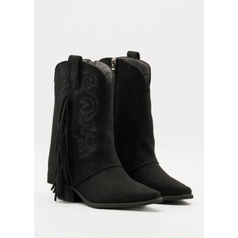 Botines De Gamuza Con Flecos