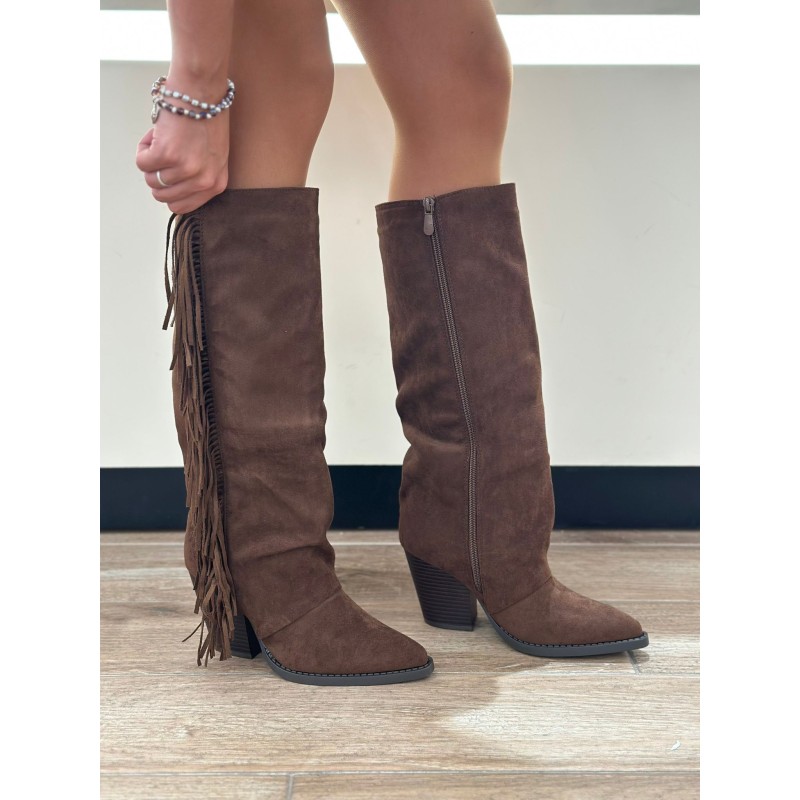 Botas Altas Con Flecos