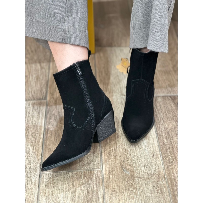 Botines De Piel Con Cremaller Lateral