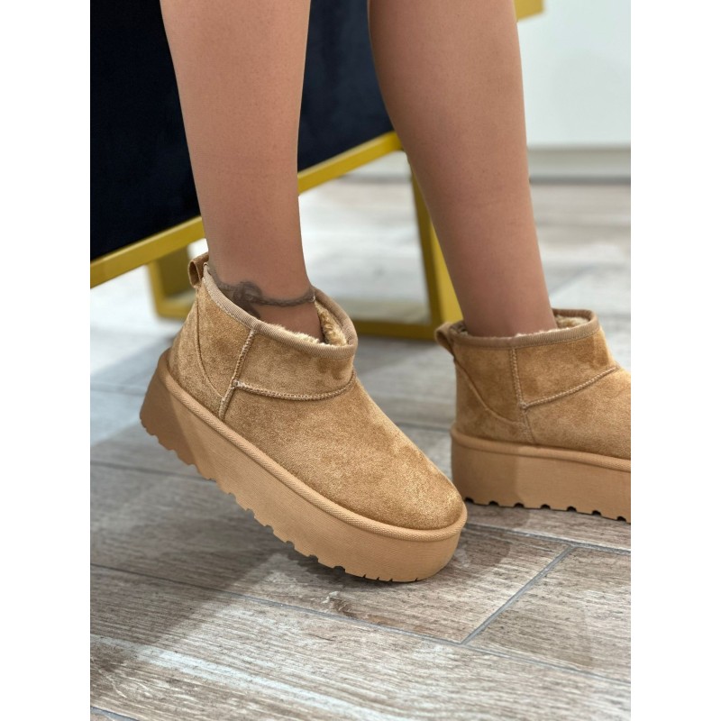 Botines Tipo Plataforma De Gamuza