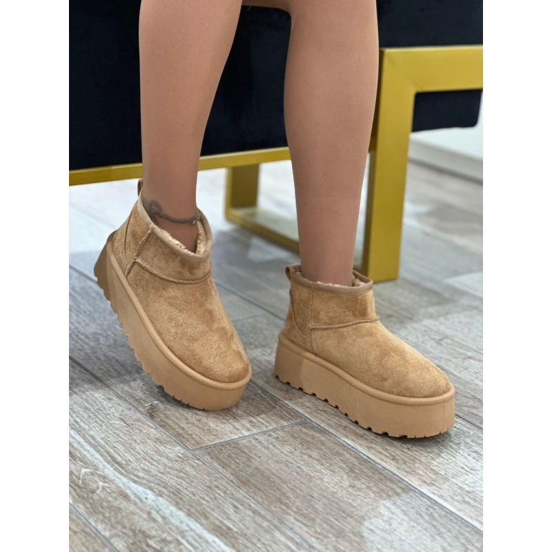 Botines Tipo Plataforma De Gamuza