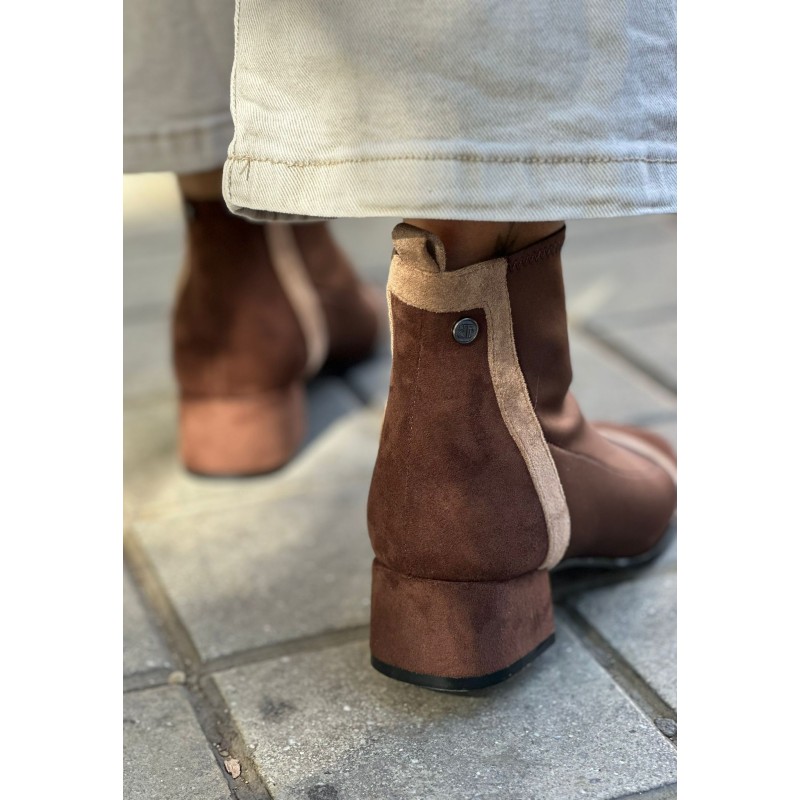 Botines Bicolor En Cuadrada