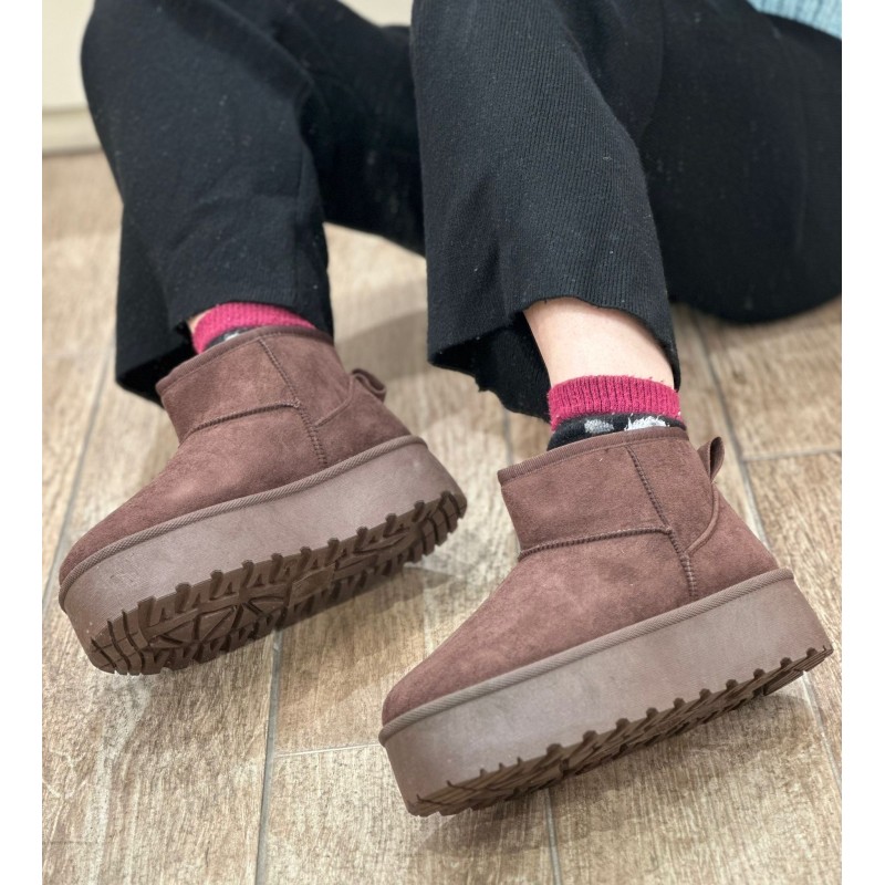 Botines Tipo Plataforma De Gamuza