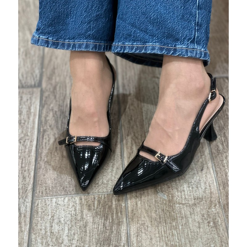 Zapato Tipo Slingback De Tacón Medio