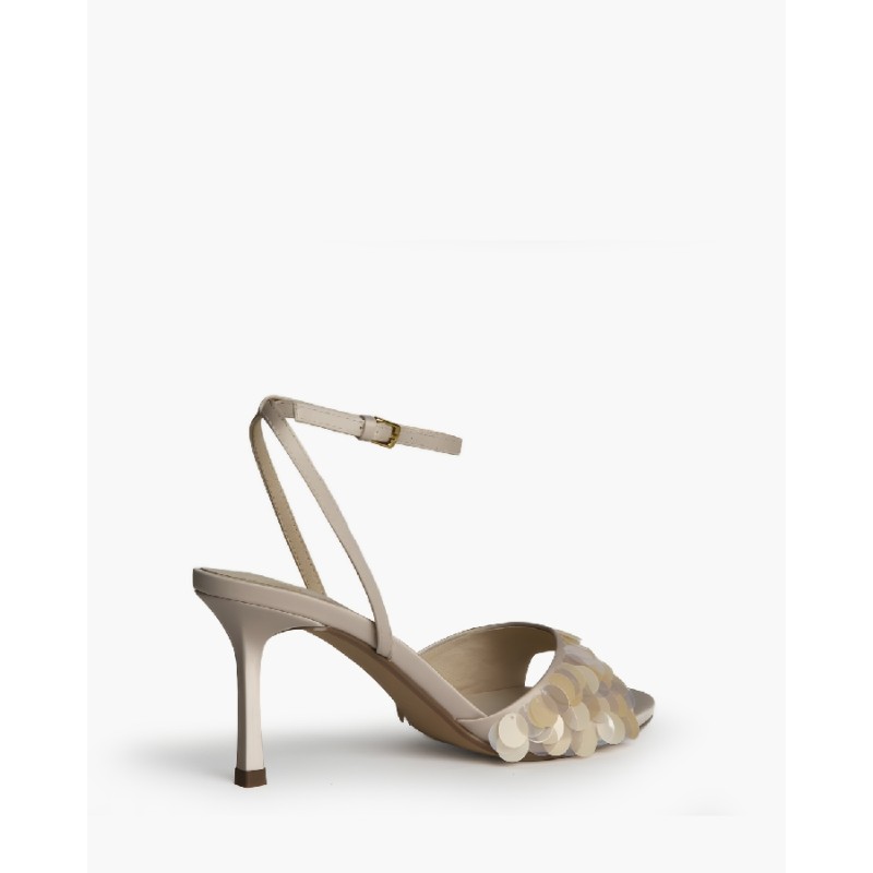 Sandalia De Tacón Alto Diseño Lentejuelas