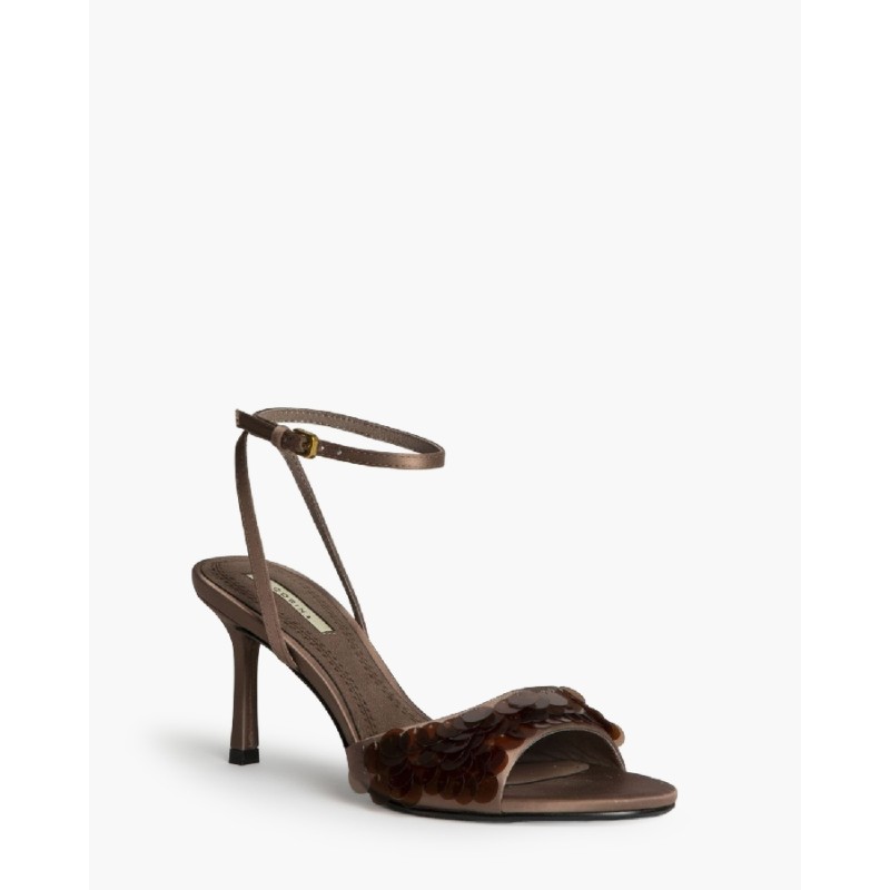 Sandalia De Tacón Alto Diseño Lentejuelas