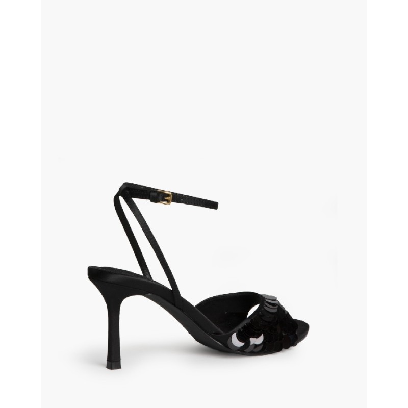 Sandalia De Tacón Alto Diseño Lentejuelas