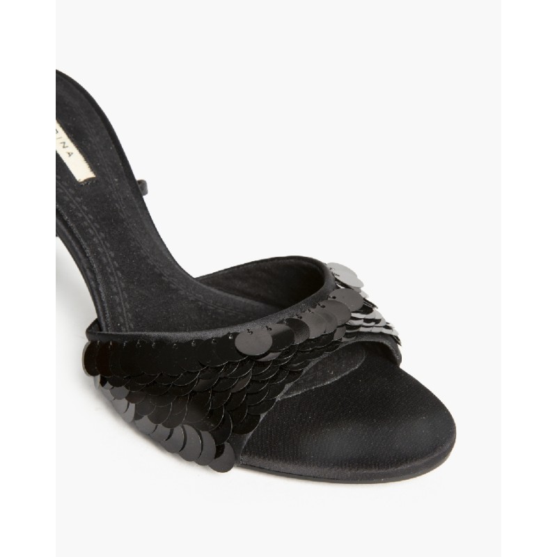 Sandalia De Tacón Alto Diseño Lentejuelas