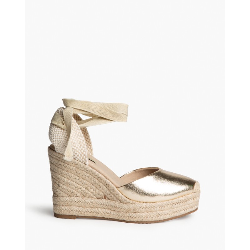 Alpargatas De Cuña Alto Con Lazo