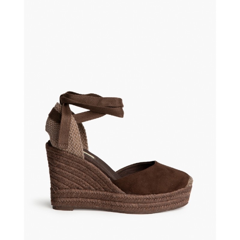 Alpargatas De Cuña Alto Con Lazo