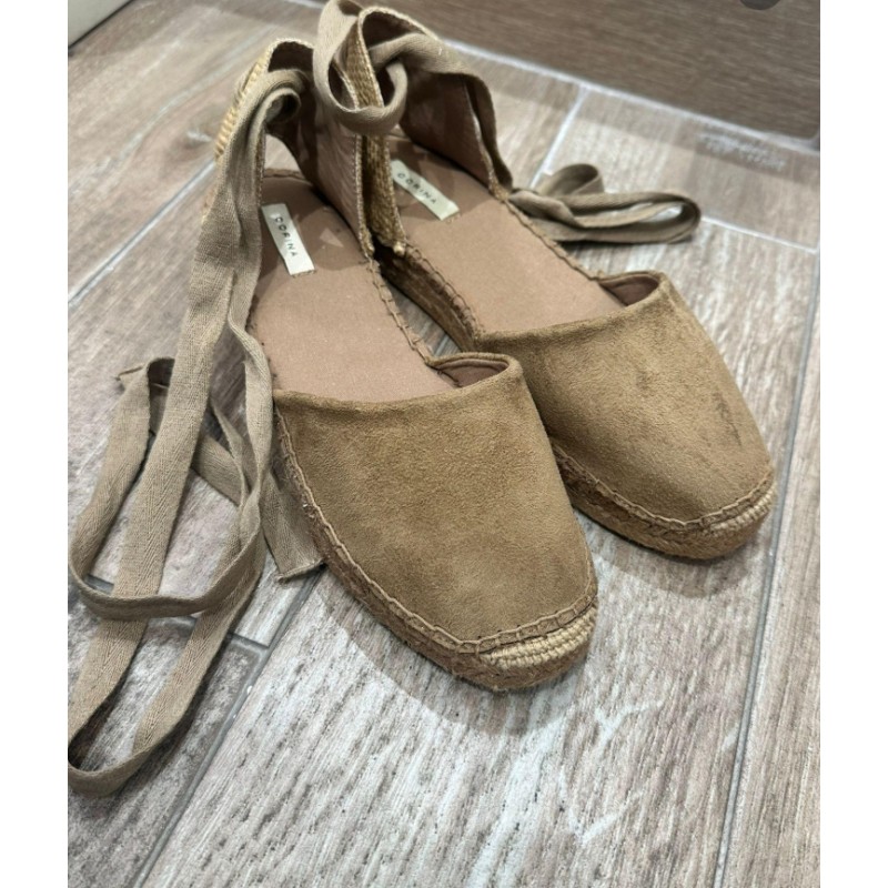 Alpargatas de Antelina con Cintas al Tobillo