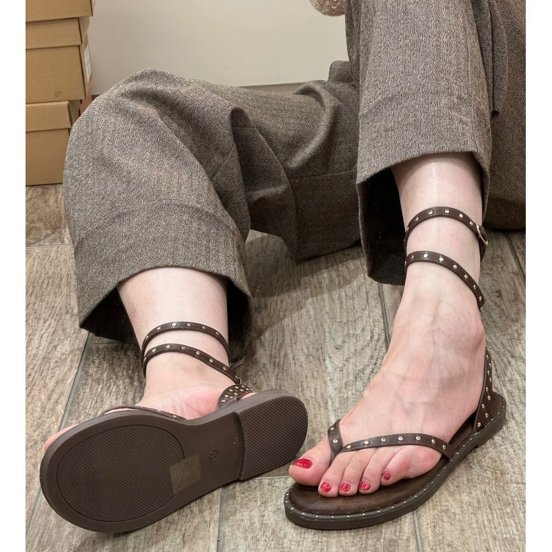 Sandalias de Dedo para Mujer con Tiras de Tobillo Ajustables