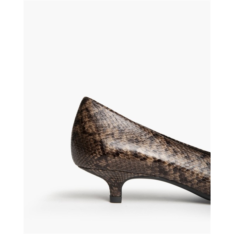 Zapato de Salón Destalonado con Tacón sensato / Kitten Heel y Estampado Serpiente M6700