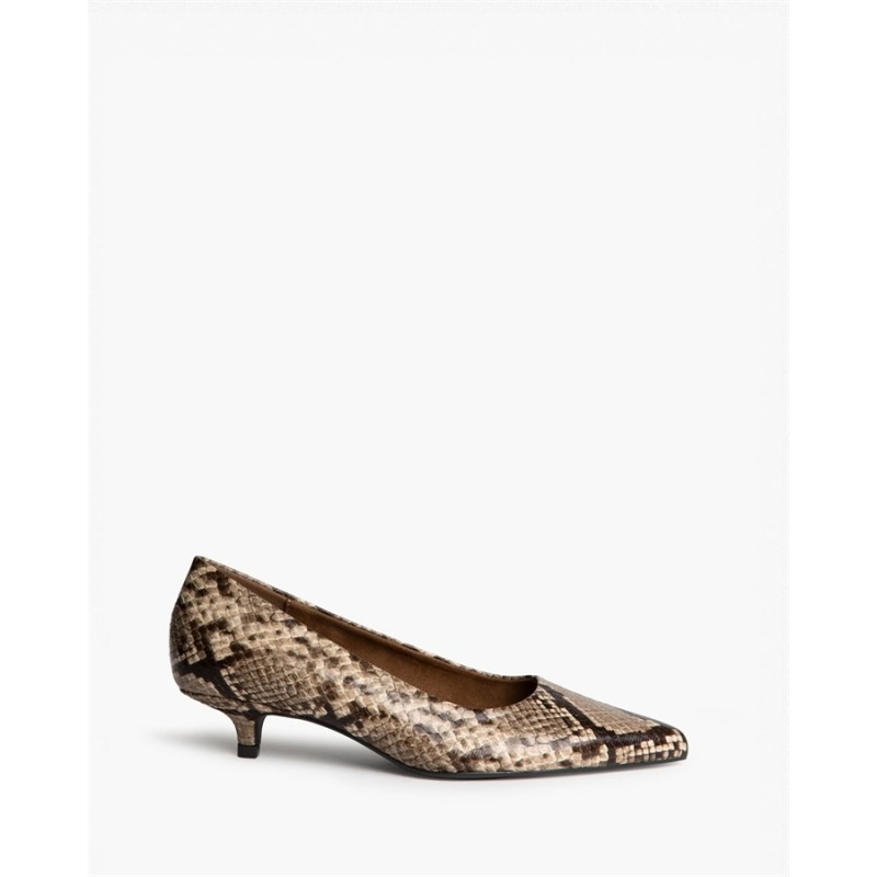 Zapato de Salón Destalonado con Tacón sensato / Kitten Heel y Estampado Serpiente M6700