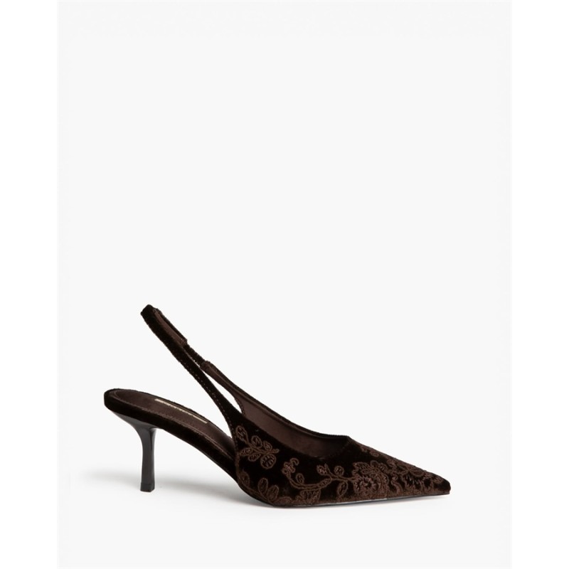 Zapato Destalonado en Terciopelo con Bordado Floral y... 2