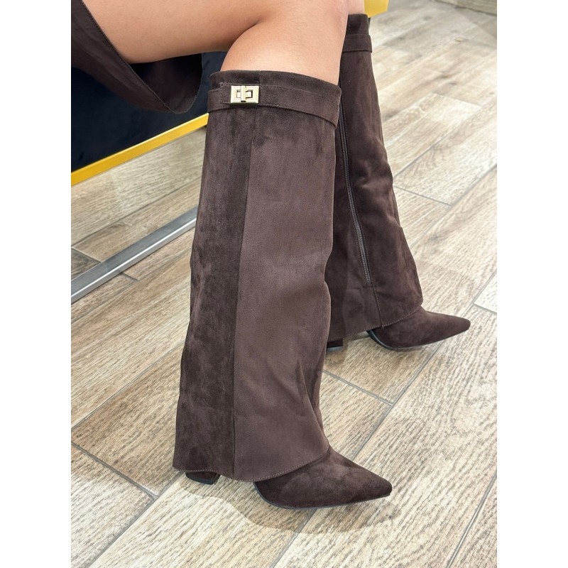 Botas Altas Cubiertas Estilo Polaina...