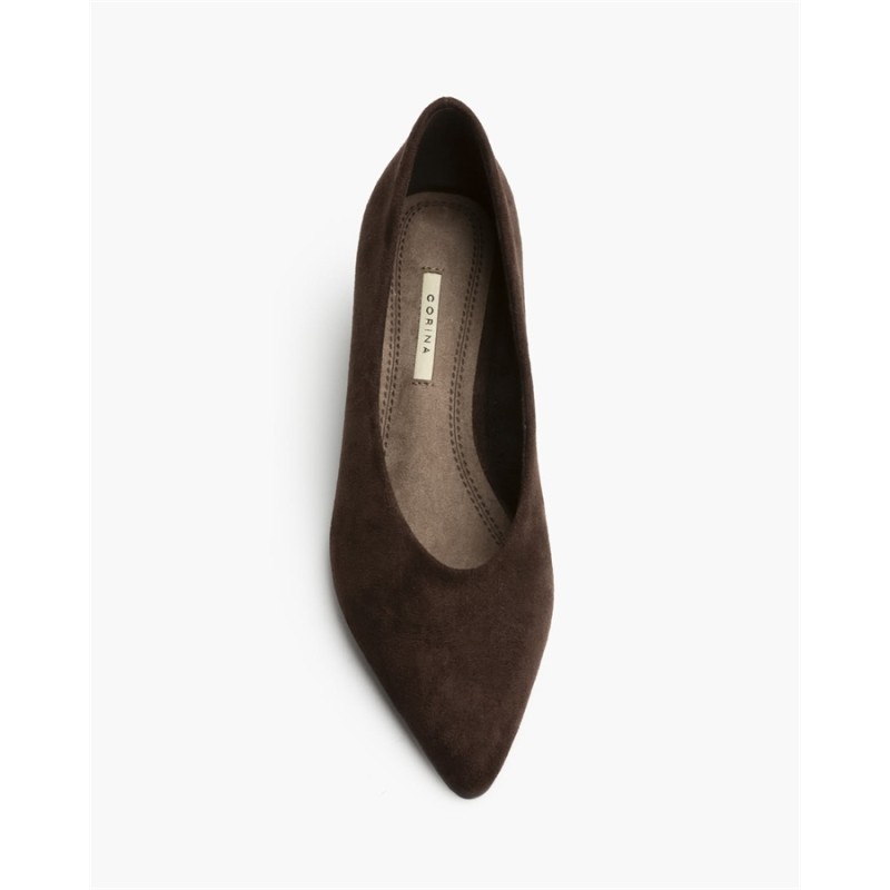 Zapatos de Tacón Ancho y Puntera Afilada en Antelina M6665 2