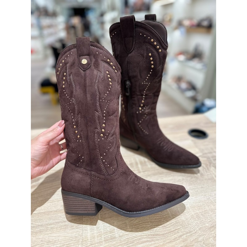 Botas Altas Camperas de Estilo Cowboy con Tachuelas y Bordados