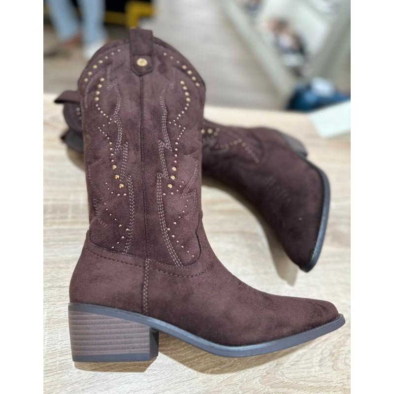 Botas Altas Camperas de Estilo Cowboy con Tachuelas y...