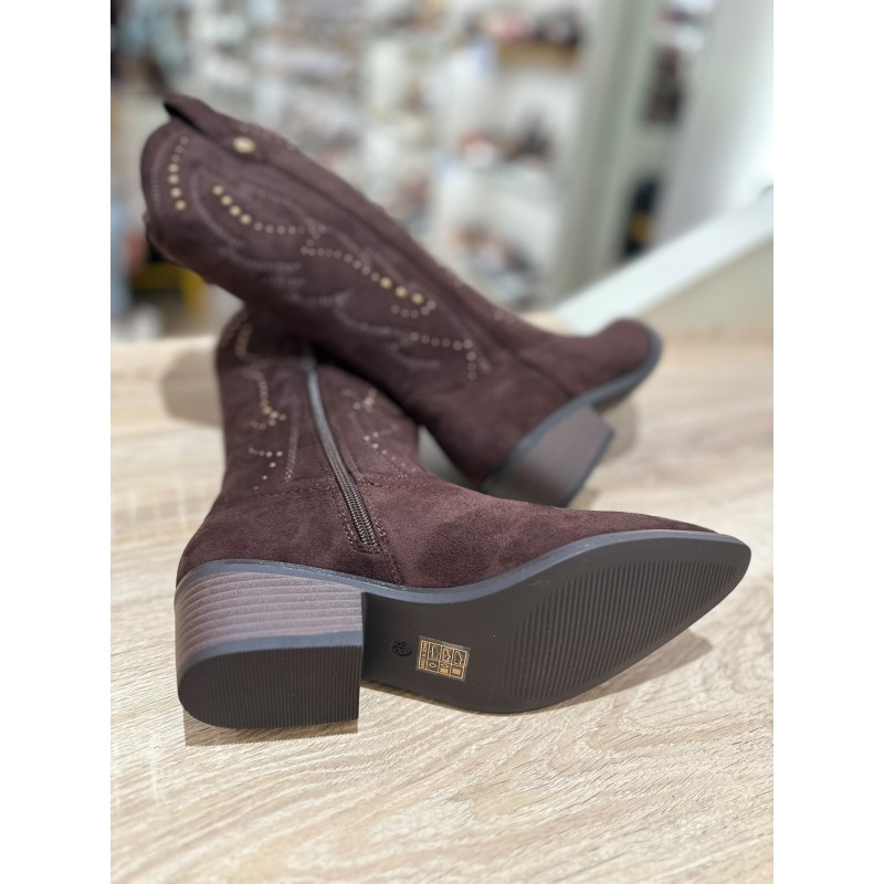 Botas Altas Camperas de Estilo Cowboy con Tachuelas y Bordados