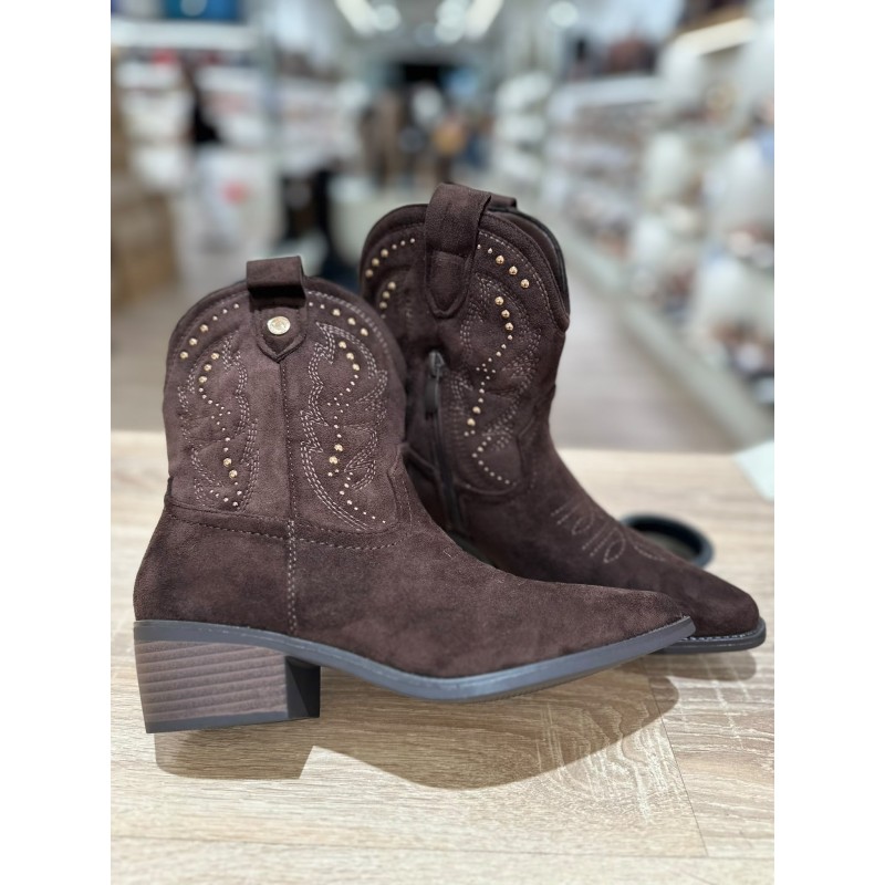 Botines Camperos Bajos de Estilo Cowboy con Tachuelas y...