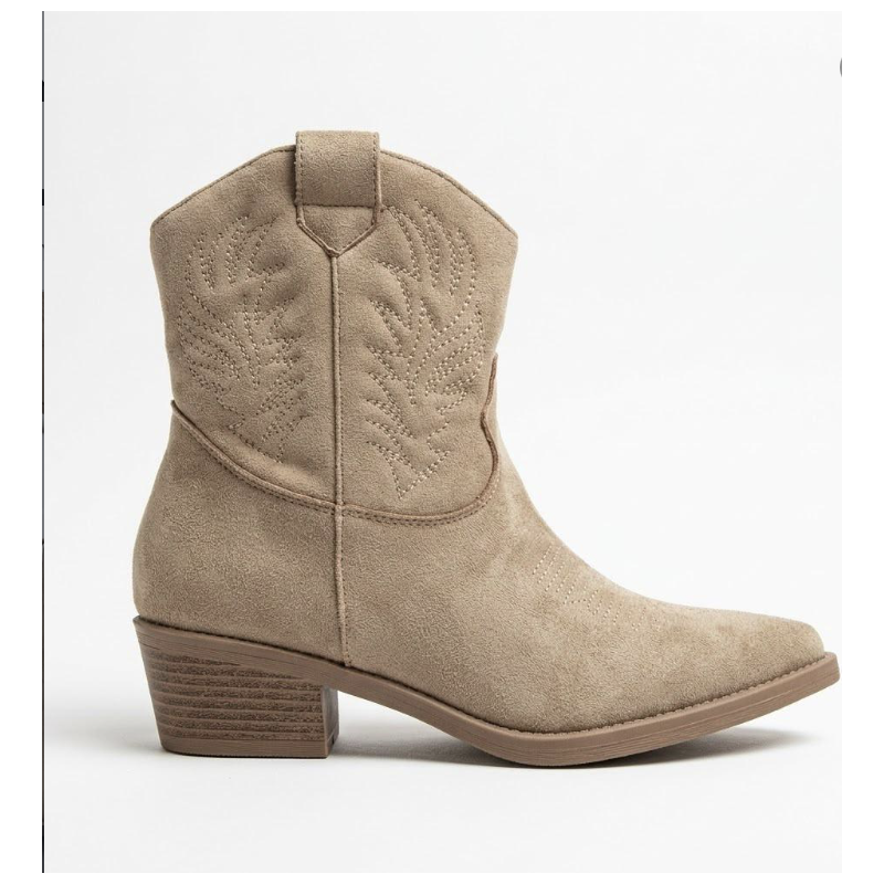 Botines Camperos Estilo Vaquero Con Tacón