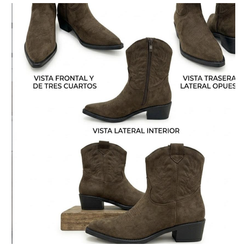 Botines Camperos Estilo Vaquero Con...