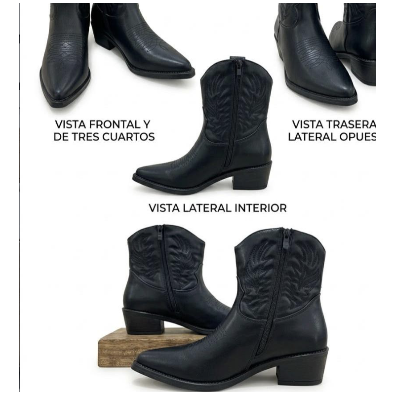 Botines Camperos Estilo Vaquero Con...