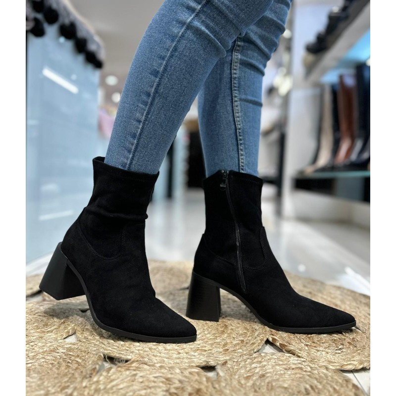 Botín De Tacón Ancho