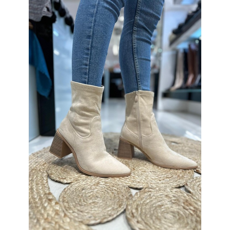 Botín De Tacón Ancho